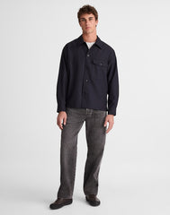 Overshirt in Wool-Blend Herringbone HERRINGBONE