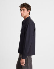 Overshirt in Wool-Blend Herringbone HERRINGBONE