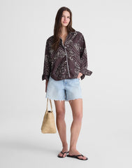 PJ Shirt in Poplin CHOCOLATE PLUM