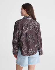PJ Shirt in Poplin CHOCOLATE PLUM