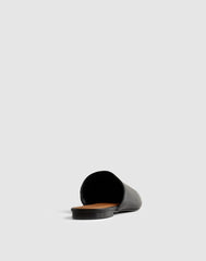 The Mylie Mule in Leather TRUE BLACK