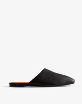 The Mylie Mule in Leather TRUE BLACK