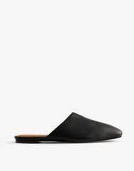 The Mylie Mule in Leather TRUE BLACK