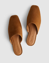 The Mylie Mule in Suede GLAZED WALNUT