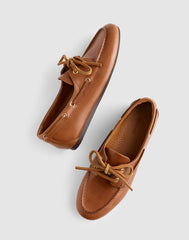 The Jamie Boat Shoe in Leather DAREST BROWN