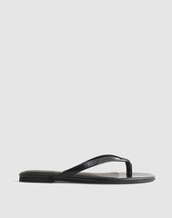 The Iggy Thong Sandal in Leather TRUE BLACK