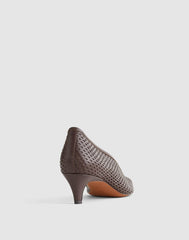 The Emilie Glove Pump in Perforated Leather ESPRESSO BEAN