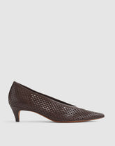 The Emilie Glove Pump in Perforated Leather ESPRESSO BEAN