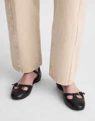 The Hester Ankle-Strap d'Orsay Flat TRUE BLACK