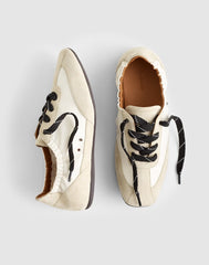 The Greta Ballet Sneaker in Nylon & Suede VINTAGE KHAKI MULTI