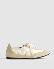 The Greta Ballet Sneaker in Nylon & Suede VINTAGE KHAKI MULTI