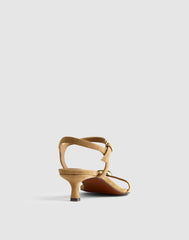 The Mila Sculpted Hardware Thong Sandal in Suede FIELD KHAKI