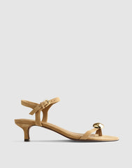 The Mila Sculpted Hardware Thong Sandal in Suede FIELD KHAKI