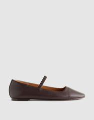 The Greta Mary Jane Flat in SoSoft Leather COFFEE BEAN