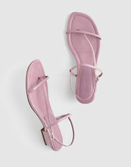 The Maycie Asymmetric T-Strap Sandal in Patent Leather PROVENCE GRAPE