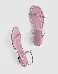 The Maycie Asymmetric T-Strap Sandal in Patent Leather PROVENCE GRAPE