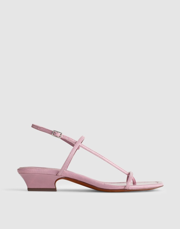 The Maycie Asymmetric T-Strap Sandal in Patent Leather PROVENCE GRAPE