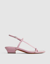 The Maycie Asymmetric T-Strap Sandal in Patent Leather PROVENCE GRAPE