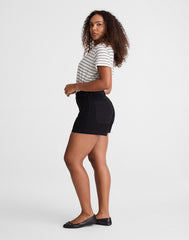 The Curvy Emmy Denim Short BLACK RINSE WASH
