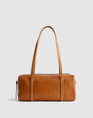 The Brioche Shoulder Bag in Leather WARM COFFEE