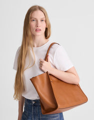 The Lexington Tote in Leather HOT COFFEE