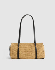 The Brioche Shoulder Bag in Raffia NATURAL MULTI