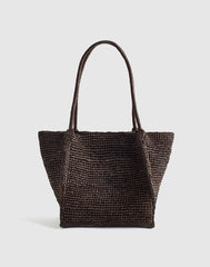 The Lexington Small Tote in Raffia DARK CAROB
