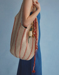 The Curved Crochet Shoulder Bag SCARLETT STRIPE MULTI
