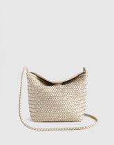 The Signature Woven Crossbody Bag VINTAGE MUSLIN