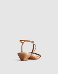 The Maycie Strappy Sandal in Suede AGED COGNAC