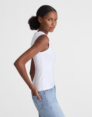 The '90s Shell Tank in Compact Cotton WHITE