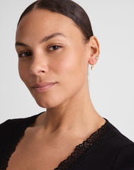 Stone Inlay Coin Earrings MOTHER OF PEARL