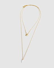 Mother-of-Pearl Horn Necklace Set ANTIQUE GOLD