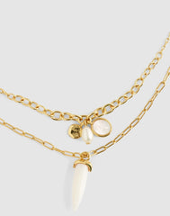 Mother-of-Pearl Horn Necklace Set ANTIQUE GOLD