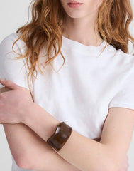 Resin Sculptural Wide Cuff Bracelet DARK BROWN