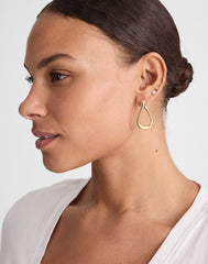 Front-Back Twisted Large Hoop Earrings ANTIQUE GOLD