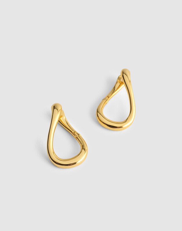 Front-Back Twisted Large Hoop Earrings ANTIQUE GOLD