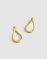 Front-Back Twisted Large Hoop Earrings ANTIQUE GOLD