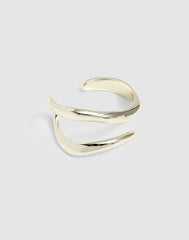 Sculptural Illusion Cuff Bracelet WARM SILVER