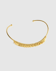 Coin Cluster Wire Choker Necklace ANTIQUE GOLD