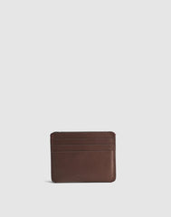Curved Card Case in Leather CHOCOLATE RAISIN