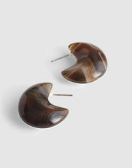 Semiprecious Chunky Hoop Earrings ANTIQUE BROWN