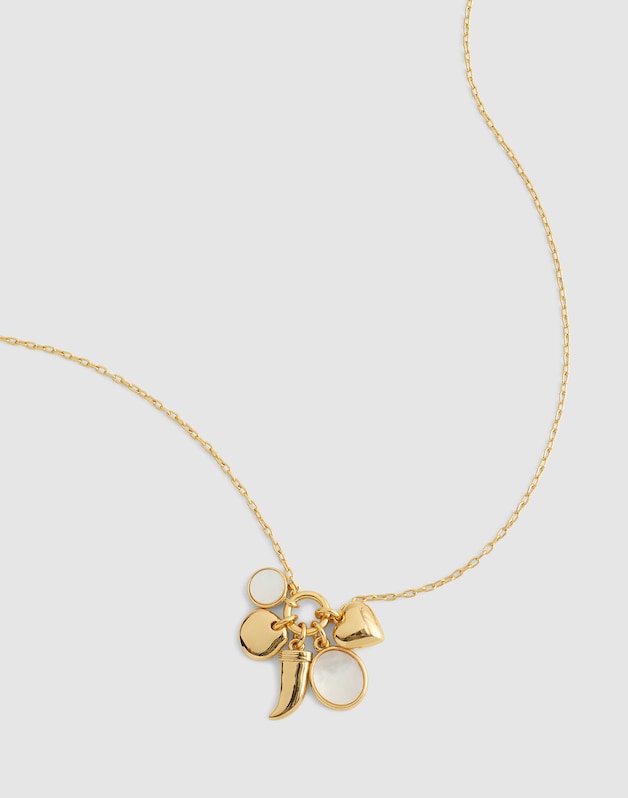 Mother-of-Pearl Charm Chain Necklace MOTHER OF PEARL