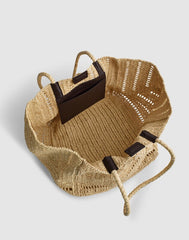 The Shopper Tote in Eyelet Raffia NATURAL