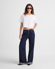 Madewell x Benjamin Talley Smith The Sullivan Boxy Crop Tee WHITE