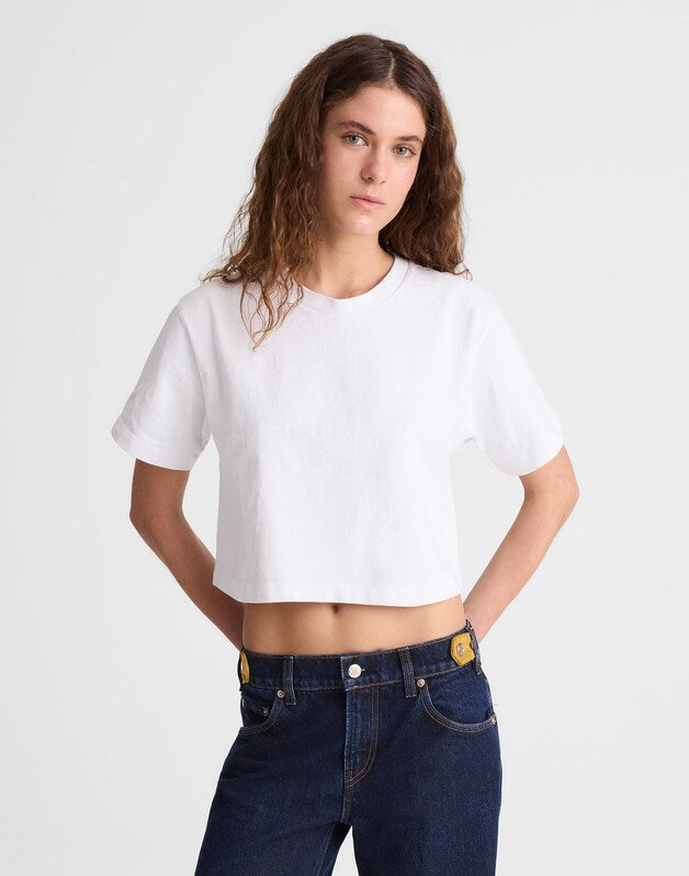 Madewell x Benjamin Talley Smith The Sullivan Boxy Crop Tee WHITE