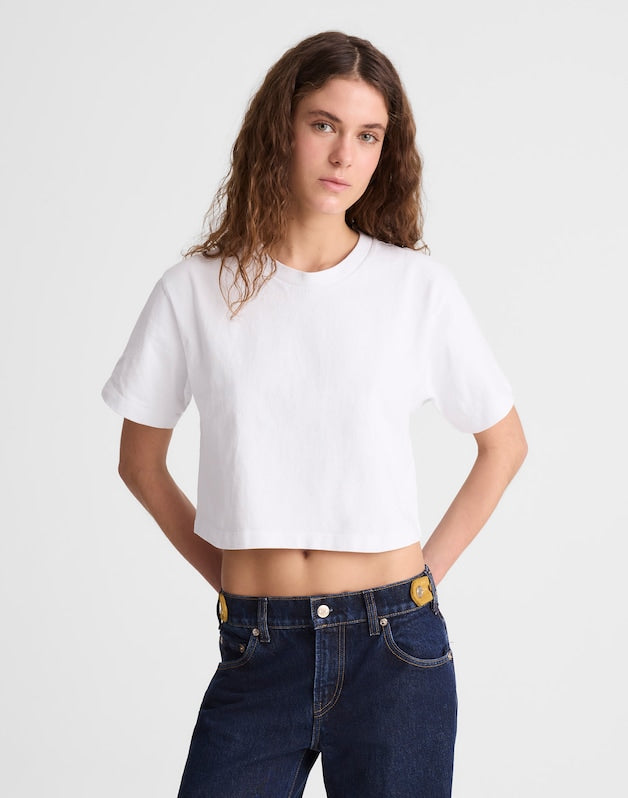 Madewell x Benjamin Talley Smith The Sullivan Boxy Crop Tee WHITE