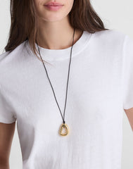 Sculptural Pendant Cord Necklace ANTIQUE GOLD
