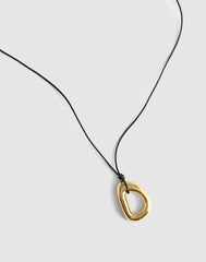 Sculptural Pendant Cord Necklace ANTIQUE GOLD