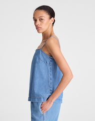 Airy Denim Squareneck Shell Top LIDO WASH